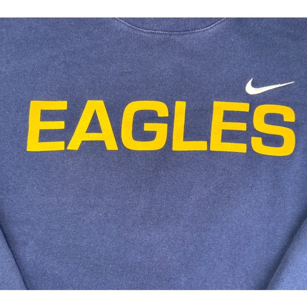 Nike‎ Eagles Crewneck Sweatshirt Mens Medium Blue Yellow Swoosh Pullover - Picture 6 of 9